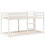 Lit superposé sans matelas blanc 80x200 cm bois de pin massif