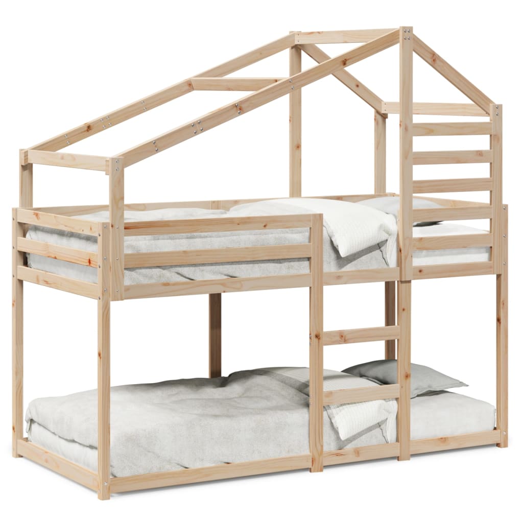 Lit superposé sans matelas 90x200 cm bois de pin massif