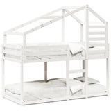 Lit superposé sans matelas blanc 90x200 cm bois de pin massif