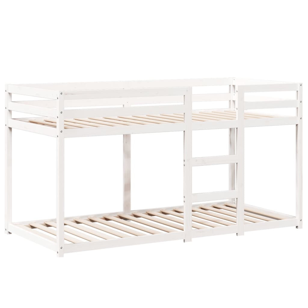 Lit superposé sans matelas blanc 90x200 cm bois de pin massif