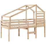 Lit haut sans matelas 80x200 cm bois de pin massif