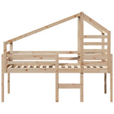 Lit haut sans matelas 80x200 cm bois de pin massif