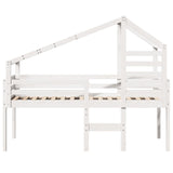 Lit haut sans matelas blanc 80x200 cm bois de pin massif