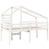 Lit haut sans matelas blanc 80x200 cm bois de pin massif