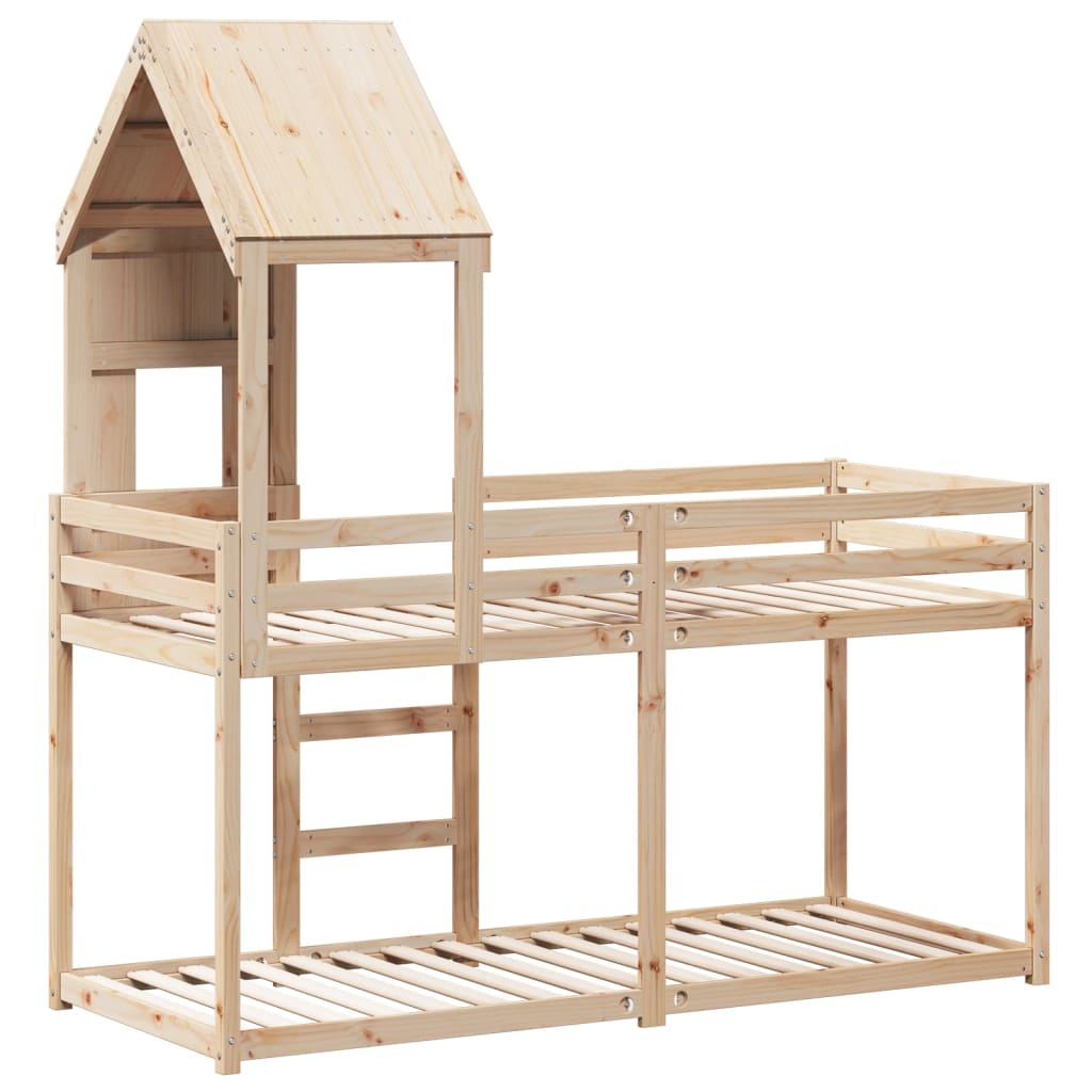 Bunk bed without mattress 80x200 cm solid pine wood