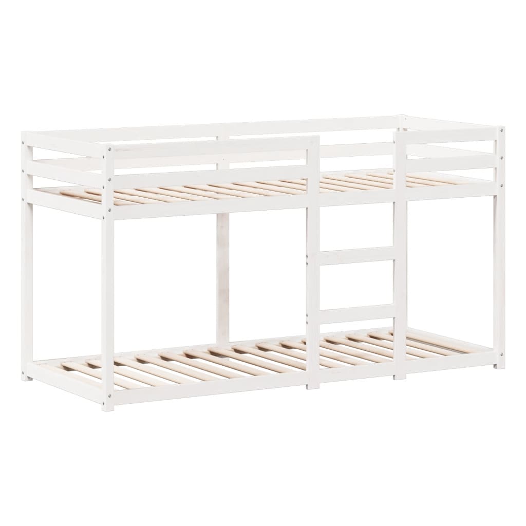 Lit superposé sans matelas blanc 80x200 cm bois de pin massif