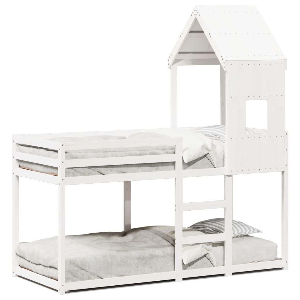 Bunk bed without mattress white 90x200 cm solid pine wood