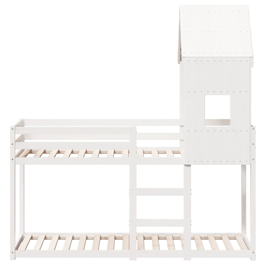 Bunk bed without mattress white 90x200 cm solid pine wood