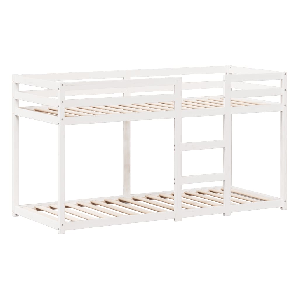 Lit superposé sans matelas blanc 90x200 cm bois de pin massif