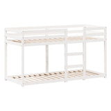 Lit superposé sans matelas blanc 90x190 cm bois de pin massif