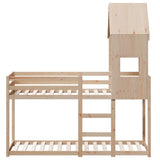 Lit superposé sans matelas 90x190 cm bois de pin massif