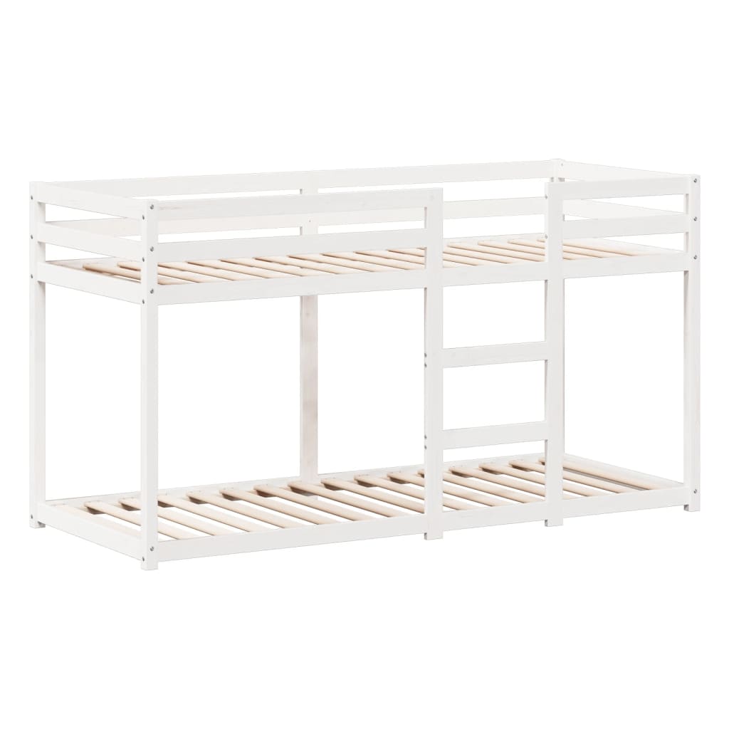 Lit superposé sans matelas blanc 75x190 cm bois de pin massif