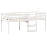 Lit haut sans matelas blanc 80x200 cm bois de pin massif