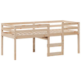 Lit haut sans matelas 90x190 cm bois de pin massif