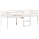 Lit haut sans matelas blanc 90x190 cm bois de pin massif