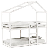 Lit superposé sans matelas blanc 90x200 cm bois de pin massif