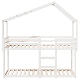 Lit superposé sans matelas blanc 90x200 cm bois de pin massif