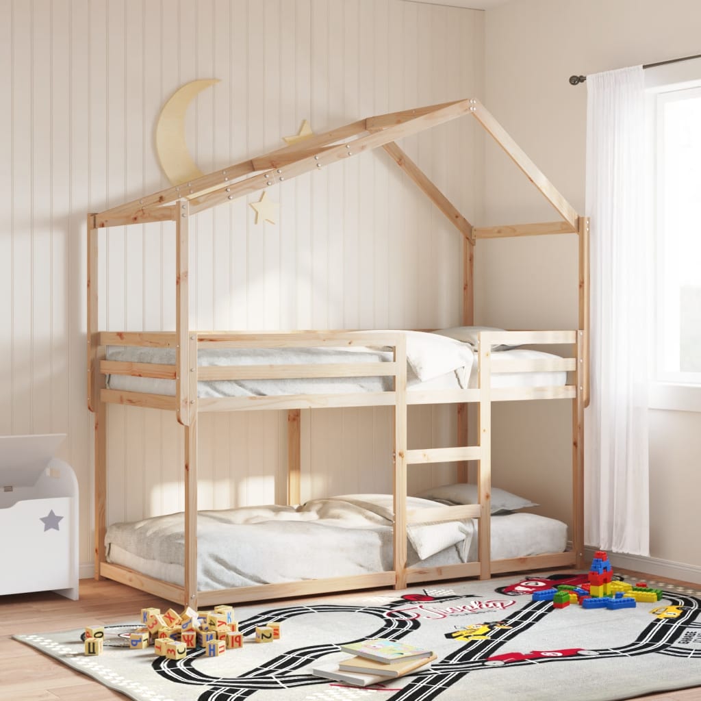 Bunk bed without mattress 90x200 cm solid pine wood