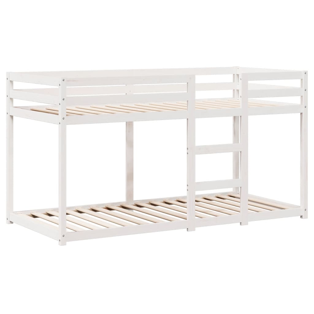 Lit superposé sans matelas blanc 90x200 cm bois de pin massif