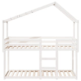 Lit superposé sans matelas blanc 80x200 cm bois de pin massif