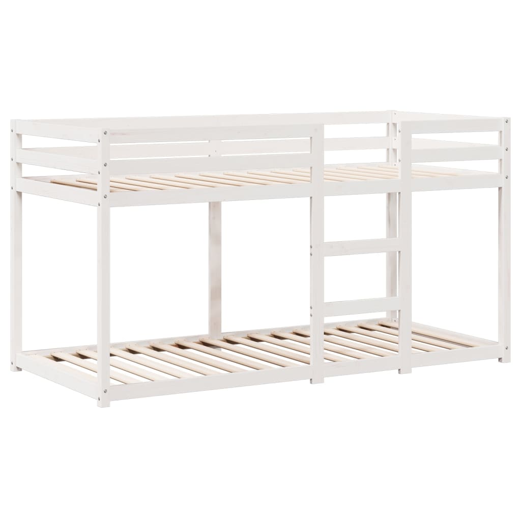 Lit superposé sans matelas blanc 80x200 cm bois de pin massif