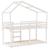 Lit superposé sans matelas blanc 90x190 cm bois de pin massif