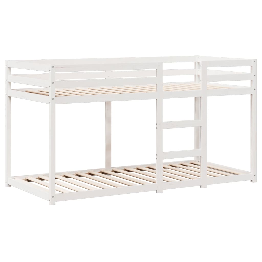 Lit superposé sans matelas blanc 75x190 cm bois de pin massif