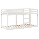 Lit superposé sans matelas blanc 75x190 cm bois de pin massif