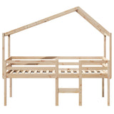 Lit haut sans matelas 90x200 cm bois de pin massif