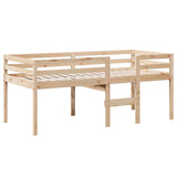 Lit haut sans matelas 90x200 cm bois de pin massif