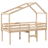 Lit haut sans matelas 80x200 cm bois de pin massif