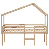 Lit haut sans matelas 80x200 cm bois de pin massif