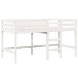 Lit haut sans matelas blanc 90x190 cm bois de pin massif