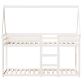 Lit superposé sans matelas blanc 90x200 cm bois de pin massif