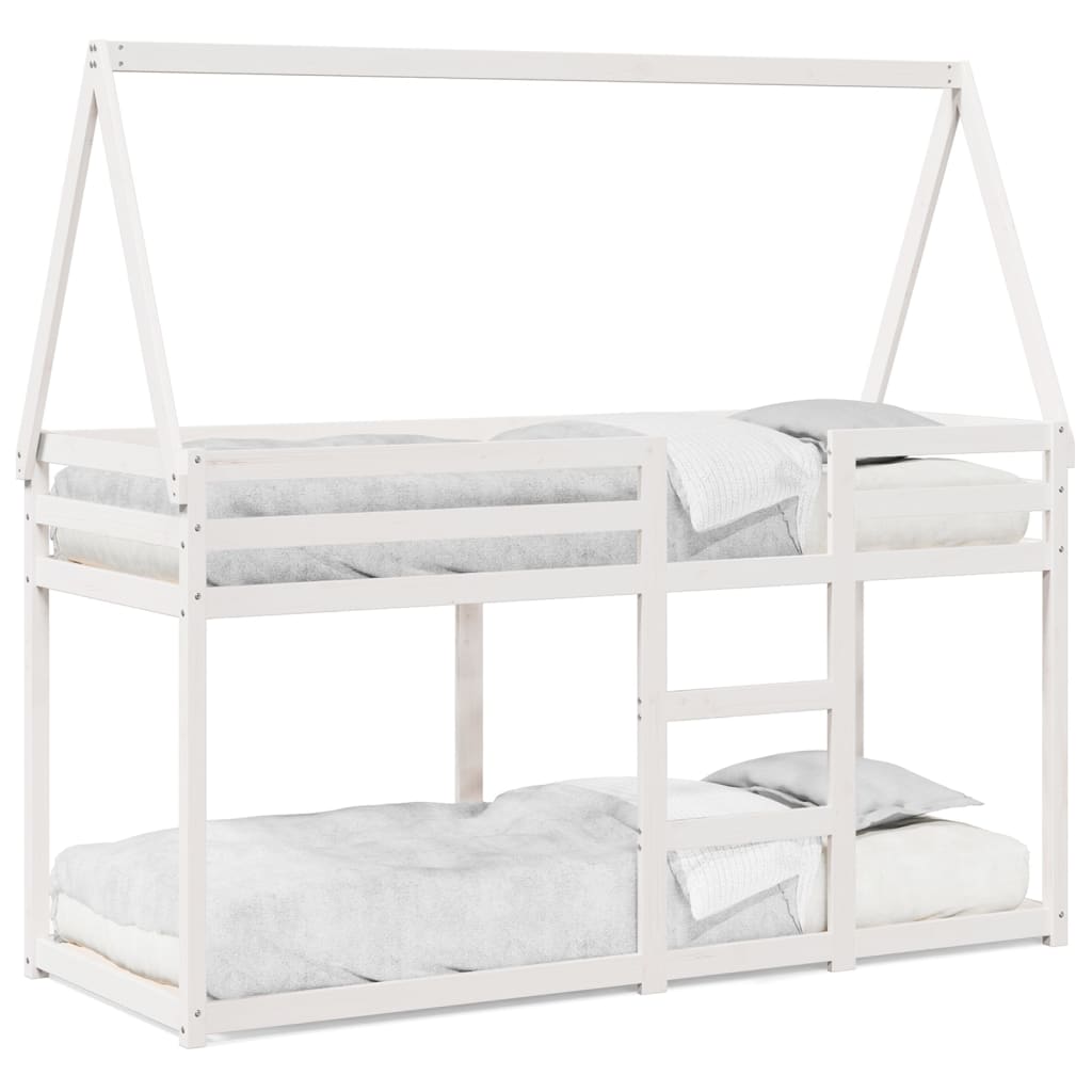 Bunk bed without mattress white 90x200 cm solid pine wood