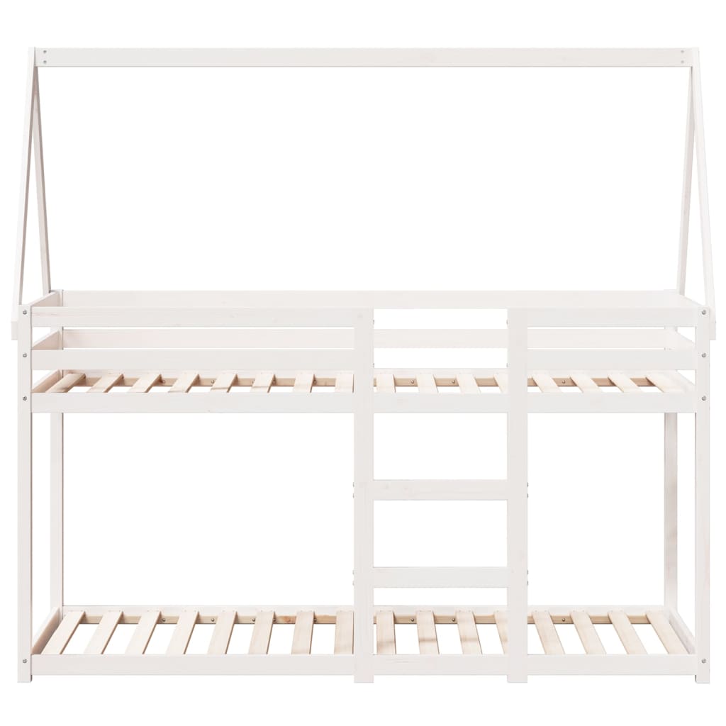 Bunk bed without mattress white 90x200 cm solid pine wood