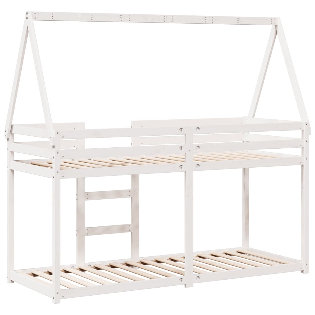 Bunk bed without mattress white 90x200 cm solid pine wood