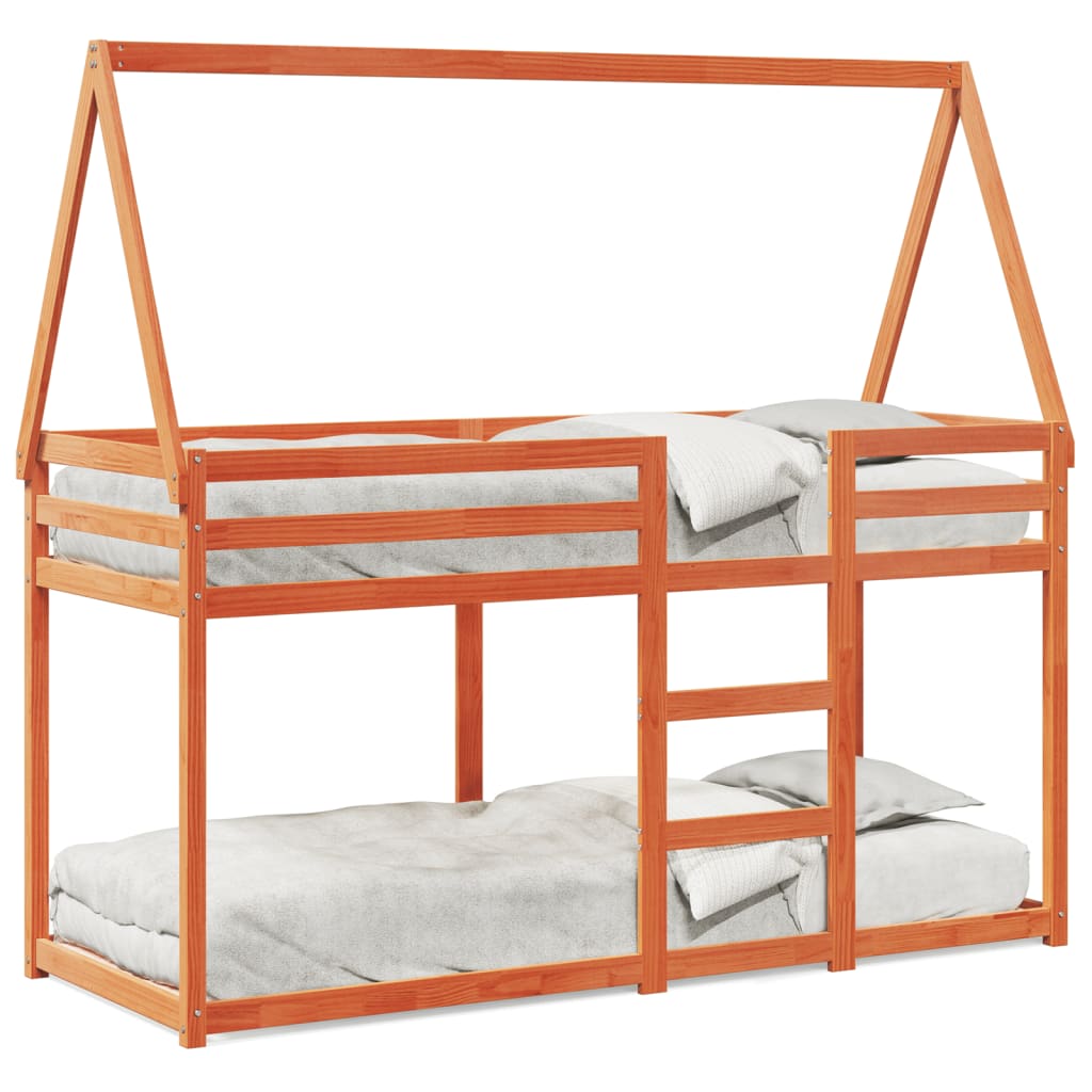 Lit superposé sans matelas cire marron 80x200 cm pin massif