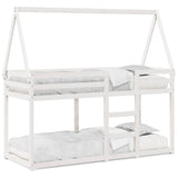 Lit superposé sans matelas blanc 90x190 cm bois de pin massif