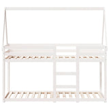 Lit superposé sans matelas blanc 90x190 cm bois de pin massif