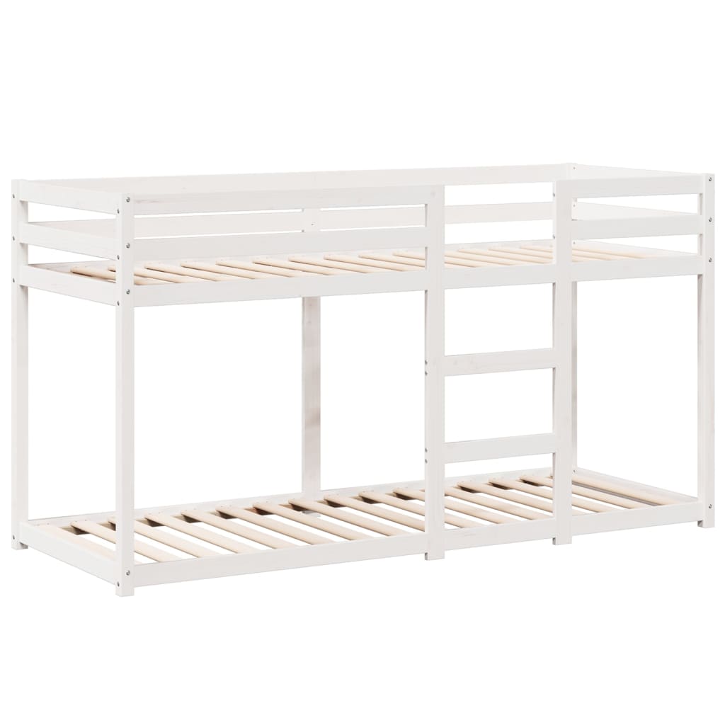 Lit superposé sans matelas blanc 90x190 cm bois de pin massif