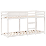 Lit superposé sans matelas blanc 75x190 cm bois de pin massif