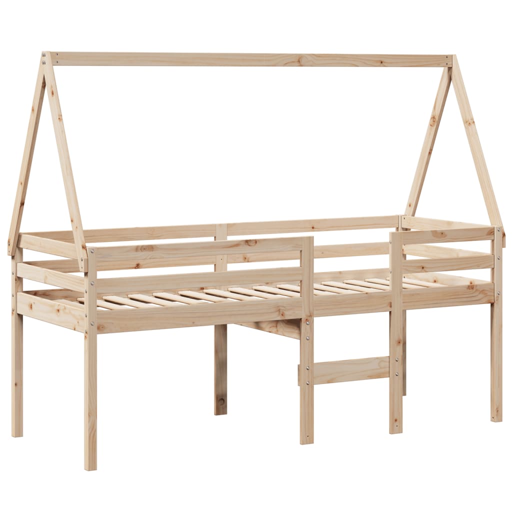 Lit haut sans matelas 90x200 cm bois de pin massif