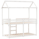 Lit superposé sans matelas blanc 90x200 cm bois de pin massif