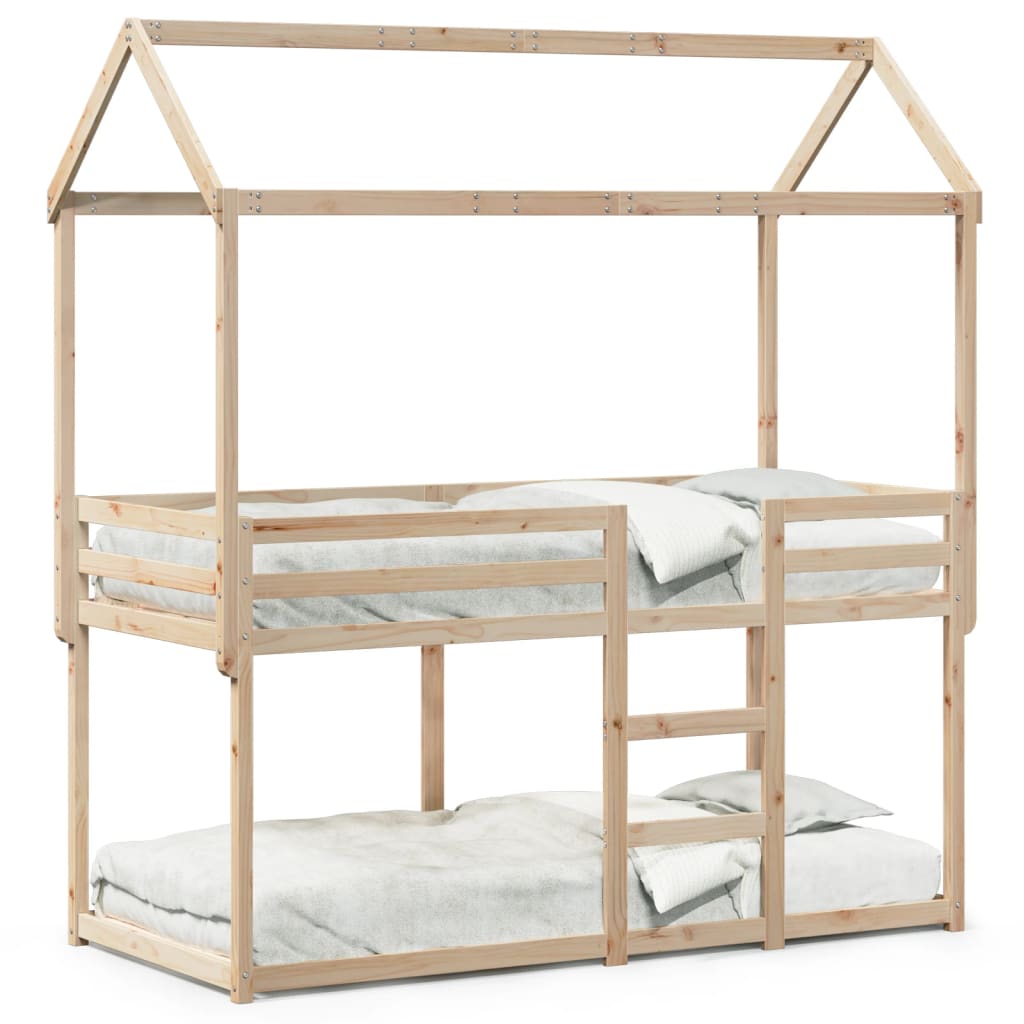 Lit superposé sans matelas 90x200 cm bois de pin massif