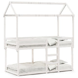 Lit superposé sans matelas blanc 90x200 cm bois de pin massif