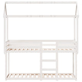 Lit superposé sans matelas blanc 90x200 cm bois de pin massif