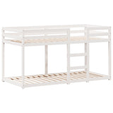 Lit superposé sans matelas blanc 90x200 cm bois de pin massif