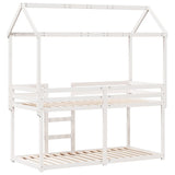 Lit superposé sans matelas blanc 90x200 cm bois de pin massif