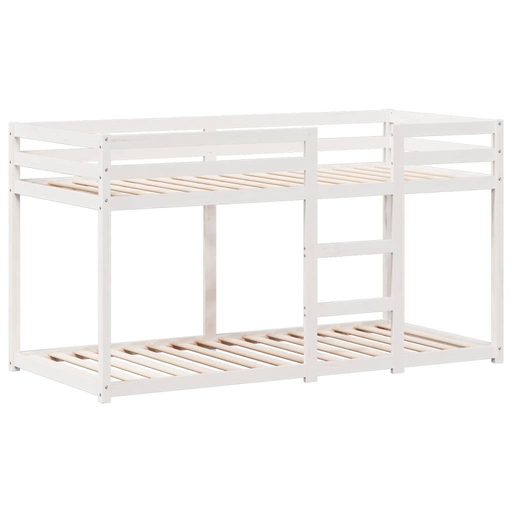 Lit superposé sans matelas blanc 80x200 cm bois de pin massif